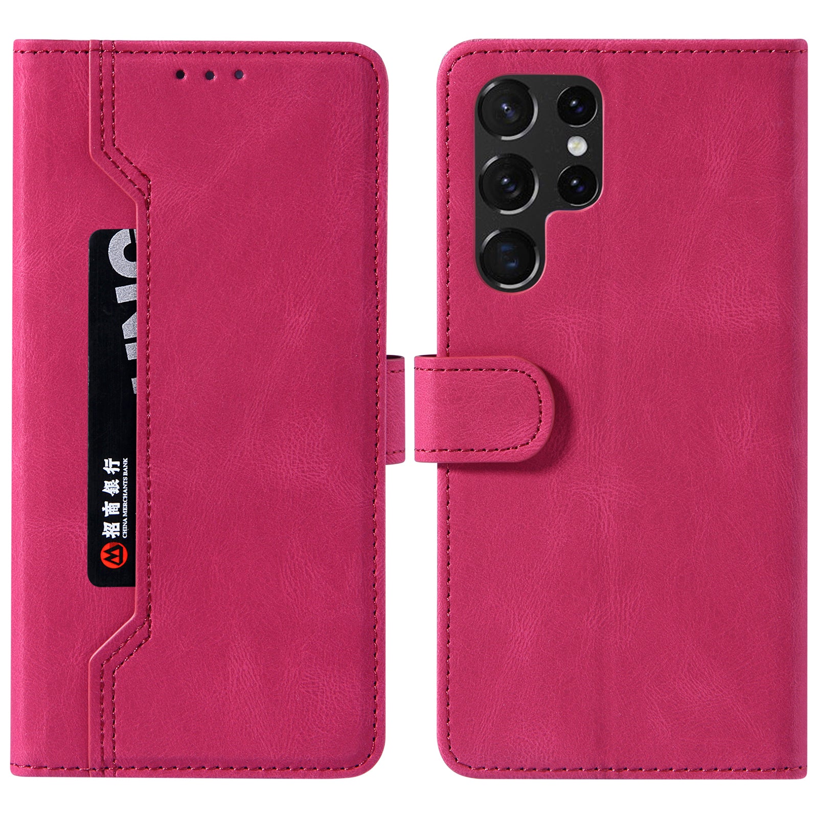 Outer Card Holder Phone Stand Case for Samsung Galaxy S23 Ultra Stitching PU Leather Wallet Phone Cover Outer Card Holder Phone Stand Case for Samsung Galaxy S23 Ultra Stitching PU Leather Wallet Phone Cover